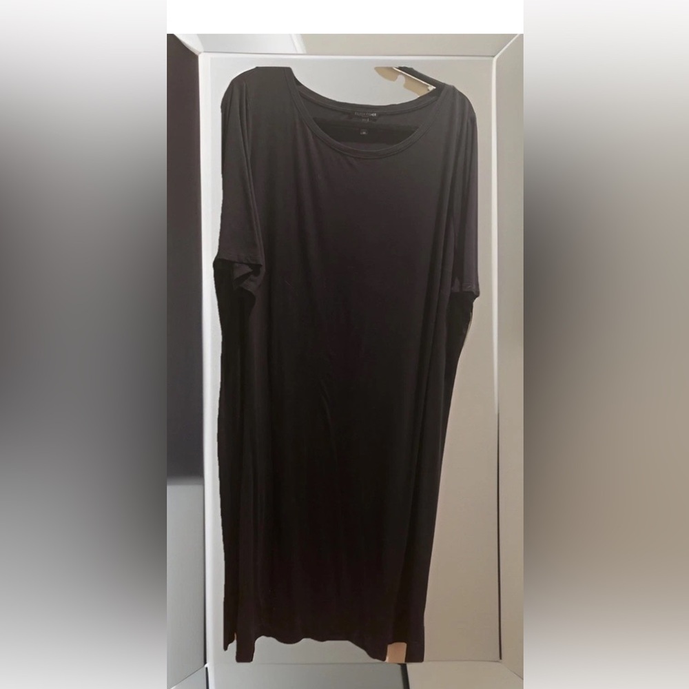 Eileen Fisher  Black Maxi Tee Shirt Dress Size 3X